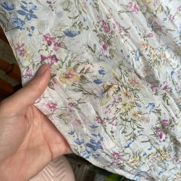 Vintage Viola Borghi Floral Pure Silk Top - Picture 7 of 16